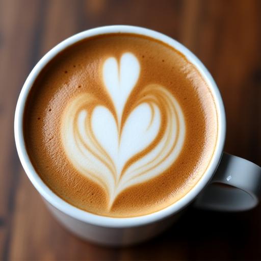 Detalle de un café con latte art